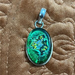 Dichroic Glass Sterling Silver Pendant